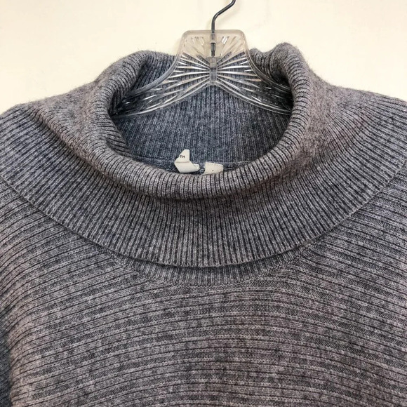 MOTH Anthropologie Knit Cowl Neck Ribbed Grey Sweater Women's XS - Picture 3 of 7